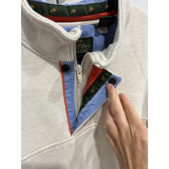 Orvis Snap Quarter Zip Pullover Sweatshirt Oatmeal Heather Sz XXL Relaxed Staple - Picture 5 of 10